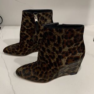 Brian Atwood Animal Print Ankle Boots